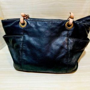 Michael Michael Kors C-1004 Black LeatherJet Set Tote